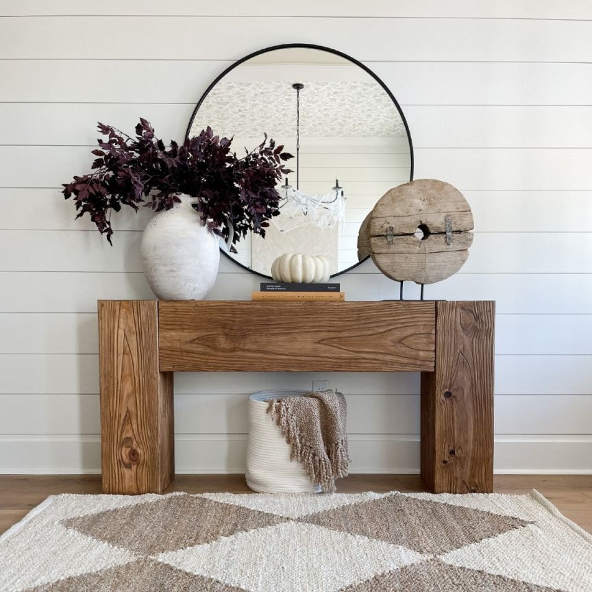 Modern Rustic Console Table - Soft Brown – Vinna Home & Kitchen