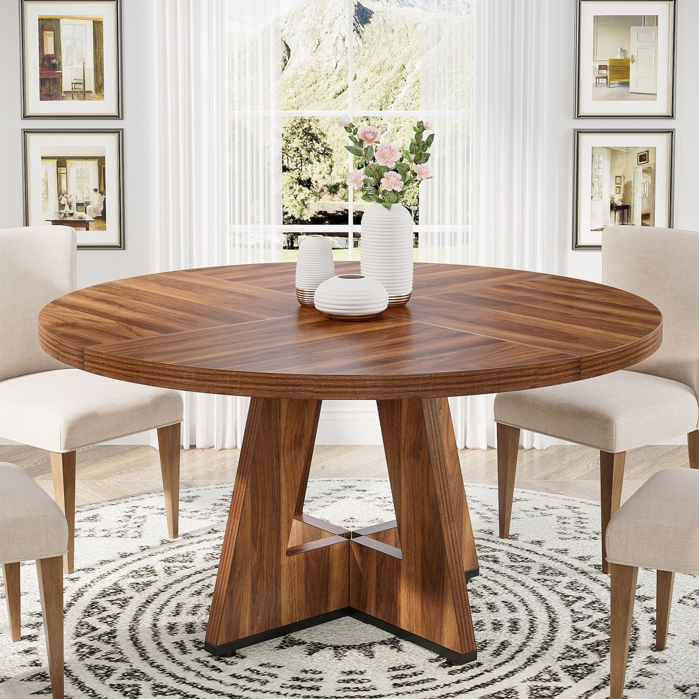 Round Dining Table for , 7 Inch Farmhouse Kitchen Table